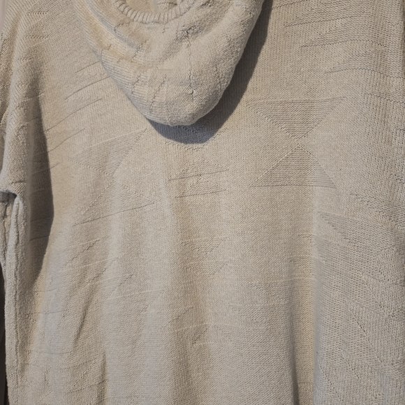 American Eagle Outfitters Cream V-Neck Hooded Sweater Size Small - Picture 2 of 8